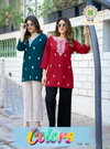 Colors Vol 1 By Passion Tree Rayon Plain Embroidery Ladies Top Exporters In India